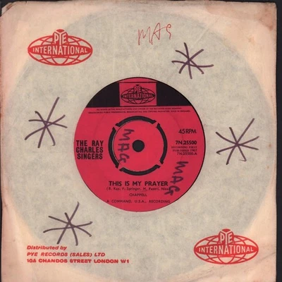 Ray Charles Singers This Is My Prayer 7" vinyl UK Pye International 1965 4 prong - Bild 1 von 2