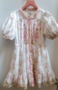 a loves a girls Dress LG Floral, Flouncy, Cotton Lined Puff Sleeves Cottage Core - Picture 1 of 11