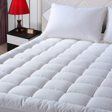 EASELAND Full Size Mattress Pad Pillow Top Cover Quilted Full, White 