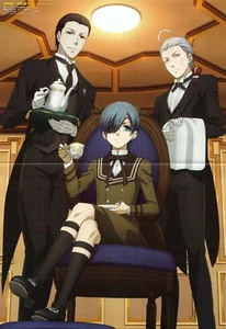 póster promo Black Butler Kuroshitsuji Aikatsu Stars anime Sebastian Ciel Mahiru - Imagen 1 de 2