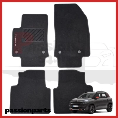 LABORATORIO PASSION PARTS TAPPETI CITROEN C3 AIRCROSS DAL 2017 IN MOQUETTE CON RICAMO E 4 FISSAGGI 4 PZ