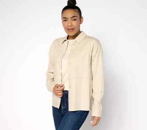 Martha Stewart Signature Utility Button-Front Jacket-French Oak-Small-A685832 - Bild 1 von 2