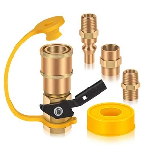 1/4" Quick Connect Propane Hose Adapter For RV To Grill or Cooking Connecting... - Picture 1 of 7