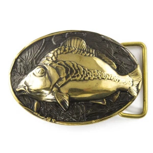 Hebilla de cinturón carpa, pescador carpa hebilla de cinturón de latón, regalo de pescador - Imagen 1 de 22