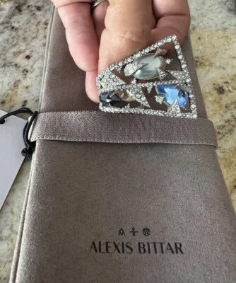Anillo de piedra y cristal de corte personalizado mosaico Alexis Bittar 100 % auténtico $295 Foto 1 de 4