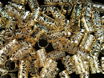 Dreadlock Clips 15x10mm Gold 50pc Cuff Hair Dread Braid Platted  - image 1 of 2