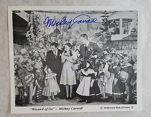 Mickey Carroll Signed Wizard of Oz Photo Autograph Munchkinland Rare - Picture 1 of 5