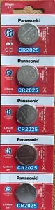 New Panasonic CR2025 / 2025 Battery - Qty 5 - Ships Free - Exp 2032 - Picture 1 of 1