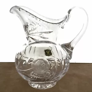 Brocca vintage cristallo trasparente vetro acqua cocktail bevanda succo E&R Germania taglio a mano - Foto 1 di 10