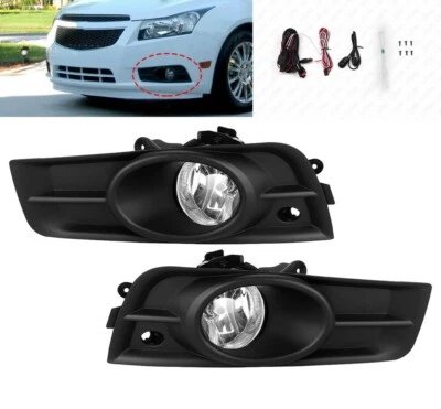 Kit de luces antiniebla de lente transparente para Chevrolet Cruze 2011-2014 con bisel de bombillas de interruptor Foto 1 de 4