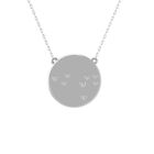 10k White Gold Lab Grown Diamond Fashion Pendant Necklace 18" Silver Chain