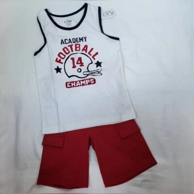 Children's Place Gymboree Niños Blanco Camiseta sin Mangas Rojo Carga Pantalones Cortos Conjunto Talla 5T Nuevo Foto 1 de 4