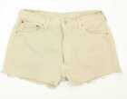 Levi's 501 Beige Hot Pants Vintage Denim Shorts High Waisted W36 UK16 (39596)