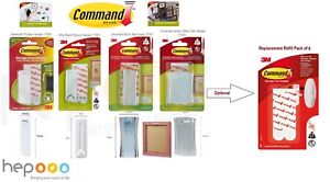 3M Command Strips Picture Frame Hanging Wall Hooks Hanger & Clips Damage Free