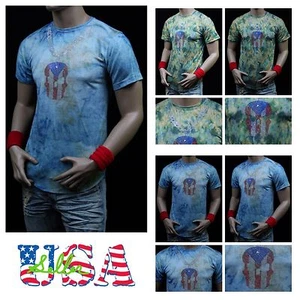 Men's Long T-Shirt Extended Shirt Vintage Urban Skull Elongated Casual Hipster - Picture 1 of 4