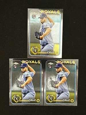(3) 2024 Topps Chrome Steven Cruz Rookie   #187 Kansas City Royals - Image 1 of 2