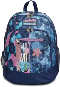 SEVEN ADVANCED CHARMING GIRL Rucksack Backpack CAMO BLAU UND STERNE MIT SELFIE - Bild 1 von 8