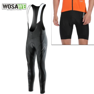 WOSAWE Men's Padded Bicycle Trousers Cycling Bib Tights MTB Sports Pants Summer - Image 1 of 4