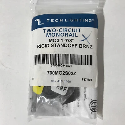 Tech Lighting Two-Circuit MonoRail Rigid Standoff, Antique Bronze - 700MO2S02Z - Image 1 of 2