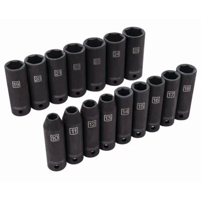 Kobalt 16-Piece 1/2-Inch Drive 6-Point Deep Impact Socket Set - Image 1 of 4