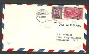 #661 1929 USS PROCYON NAVAL CANCEL TO WASHINGTON,DC EARLY KANS OVERPRINT USAGE - Picture 1 of 1