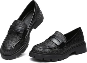 Vera Creation Women's Chunky Platform Loafers w/ Chain or Buckle Patent Leather - Picture 1 of 6