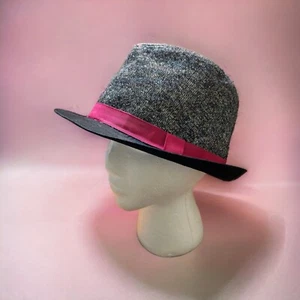 Black Pink Gray Fedora Hat Metallic Thread OSFM NWOT - Picture 1 of 5