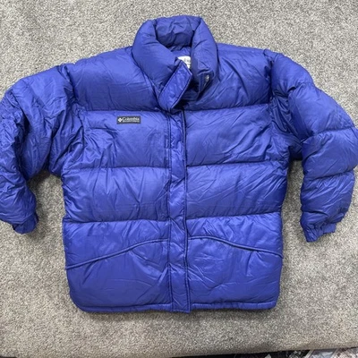 De Colección Para Hombres XL Columbia Plumón Invierno Chaqueta Abrigo Puffer Y2K Azul Cremallera Completa Bolsillos Foto 1 de 4
