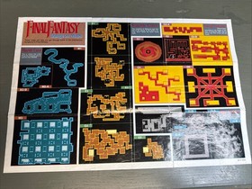 Final Fantasy Dungeon Maps Strategies Foldable Poster NES Nintendo Manual Only#5