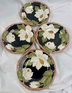 4 Magnolia Charm By Artimino salad plates Round 8” New Hand Painted Earthenware - Picture 1 of 8
