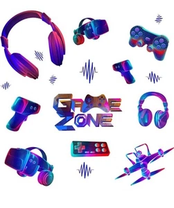 3D Glow in The Dark Game Wall Decal Gamer Boy Wall Stickers Video Game New N2 - Picture 1 of 3