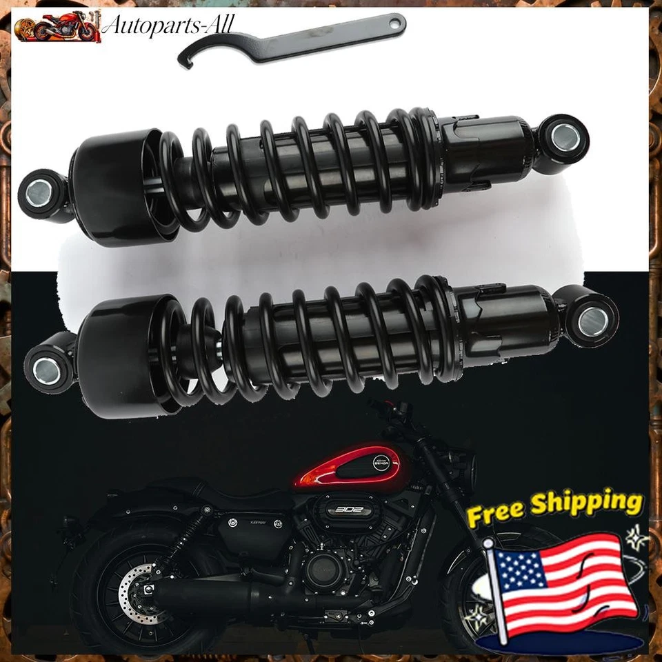 Amortiguadores traseros negros de 11,75" para Harley Sportster FXR Super Glide Iron XL883 XL1200 Foto 1 de 4