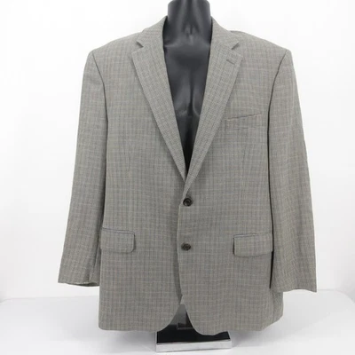 Lauren Ralph Lauren Silk Wool Blazer Mens 46R Houndstooth Sport Coat Suit Jacket - Image 1 of 4