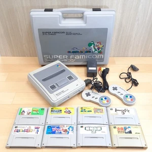 Super Famicom Mario World case with console &8 games Japan Nintendo US DUTY PAID - Picture 1 of 18