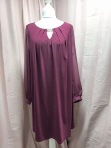 Damenkleid Größe 50 Elegant. Farbe weinrot, Getragen mit Gebrauchtspuren - Bild 1 von 8