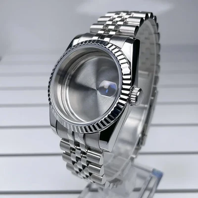 Caja de cristal de zafiro 36 mm/39 mm NH35 esfera DJ 28,5 mm compatible con caja de reloj NH35 NH36 Foto 1 de 4