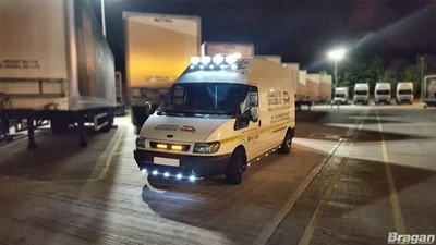 Dachträger + LED Für Ford Transit MK7 2007 - 2014 Edelstahl Spot Lampe Light BAR - Bild 1 von 4