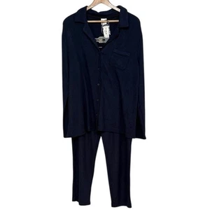 Conjunto de Pijama Soma Para Mujer XL Azul Marino Negro Cepillado Acogedor Tejido 2 Piezas Bolsillos NUEVO - Imagen 1 de 12