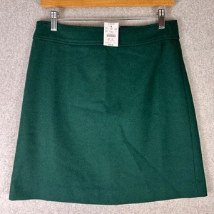 J.Crew Skirt Women's 6 Green Wool Blend Fully Lined A-Line Short Formal NWT - Picture 1 of 10