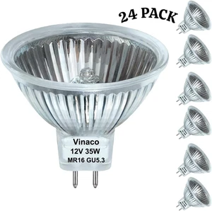 24 Pack MR16 Light Bulbs 35W 12V 2 Pin GU5.3 Base Dimmable, Spot Light Bulbs - Picture 1 of 6