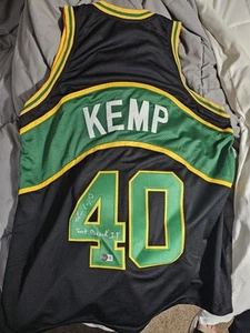 Shawn Kemp Autograph Signed Custom Jersey Beckett COA Seattle SuperSonics Sz XL - Picture 1 of 5