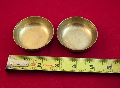 2pc DIRILYTE DIRIGOLD Goldware Round Nut Dishes Silverware - Image 1 of 4