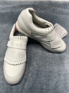 Zapatos de golf Etonic ST6005 para hombre blancos vintage de clavos suaves con kiltie talla 9,5 - Imagen 1 de 12