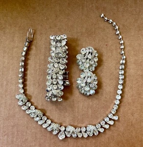 Stunning Vintage Signed Eisenberg 4-Piece Costume Jewelry Set, c. 1950 - Picture 1 of 6