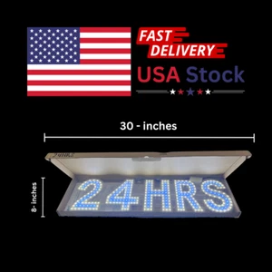 Letrero LED de negocios 30"x8" 24 horas para gasolineras - blanco/azul - Imagen 1 de 2