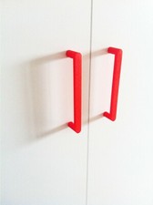 4X Furniture Handles + 8X SCREWS, cabinet handle IKEA DOMBAS Compatible Red