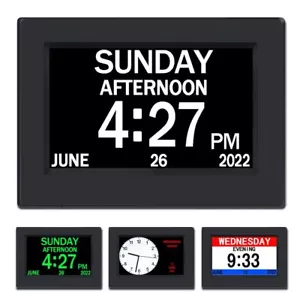 Clock with Day and Date for Elderly3 Colors Display Digital Calendar Alarm C - Picture 1 of 6