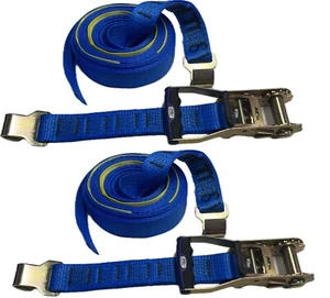 2 x Plate Hook Ratchet Tie Down Strap 50mm x 9mtr x 1500kg , Tiedown - Picture 1 of 4