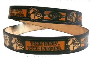 Cintura Marine Corp Bulldog OOH RAH Banner USMC licenza pelle di mucca made in US - Foto 1 di 2