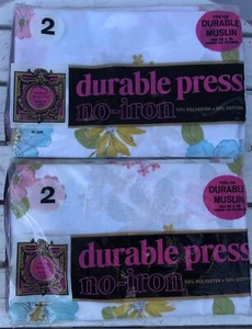 Juego de 4 fundas de almohada florales vintage duraderas sin planchar NUEVO - Imagen 1 de 5